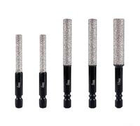 Set di 5 punte diamantate 2 in 1 con nucleo in cera di raffreddamento senz'acqua e gambo esagonale antiscivolo, adatte per forare e rettificare piastrelle, vetro, ceramica, con