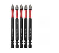Set di 5 punte per cacciavite a croce per cacciaviti elettrici e manuali - Punte PH2 in acciaio legato con rivestimento in nano-sabbia, impugnatura antiscivolo, lunghezze 50/65/100 mm (100 mm)