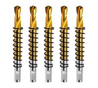 Set di 5 punte pilota in acciaio placcato titanio per foratura centrale per metallo e acciaio, progettate per un uso duraturo nella costruzione e manutenzione