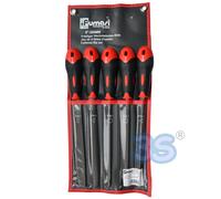 Set di 5 pz. Lime in acciaio con impugnatura bimateriale lima tonda piatta mezza