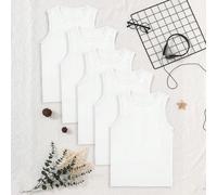 Set di 5 ragazzi adolescenti estivi, giubbotto senza maniche e maglietta casuali a tinta unita, strato base 9Y,10Y,11-12Y,13-14YTessuto in maglia