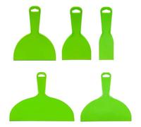 Set di 5 raschietti per stucco, 6/15/20/25/25 cm, in plastica flessibile, strumenti per riempimento, raschietti fai da te per rattoppatura, decalcomanie, carta da parati, pittura auto (verde)