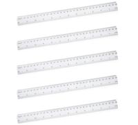 Set di 5 righelli infrangibili in plastica trasparente da 30 cm