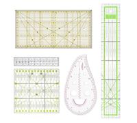 Set di 5 righelli patchwork per sartoria, righello universale per sartoria, righello curvo con funzioni angolari per fai da te, 15 x 15 cm, 15 x 30 cm, 5 x 30 cm