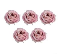 Set di 5 rose artificiali decorative, fiori di stoffa realistici per migliorare le impostazioni di nozze, interni della casa e progetti artigianali floreali con un uso duraturo (rosa)