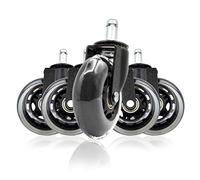 Set di 5 rotelle per sedia girevole da ufficio, da gioco o da studio, rotelle di ricambio per mobili. Materiale siliconico resistente. Diametro di 11 mm - Ofituria