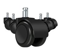 Set di 5 ruote girevoli for sedia di ricambio morbide e mute for scrivania for sedia da lavoro Ruote for sedie da ufficio resistenti e sicure(Noir,3pcs)