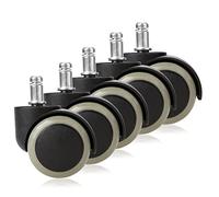 Set di 5 ruote senza freni, per pavimenti duri, ruote per sedia da ufficio, dimensioni: 11 mm/50 mm, per parquet, laminato, piastrelle e pavimenti in pietre, silenziose e facili da montare.