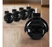 Set di 5 ruote universali per sedia da ufficio, dimensioni perno 11 x 22 mm, ruote in gomma, lisce e silenziose, sicure per tutti i pavimenti, ruote di ricambio per sedia da gioco per computer, colore