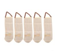 Set di 5 sacchetti da appendere in rete per cipolla e aglio, riutilizzabili, in poliestere traspirante, per produrre verdure e frutta con design a parete
