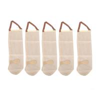 Set di 5 sacchetti per cipolle in rete da appendere, traspiranti, per conservare verdure