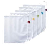 Set di 5 sacchetti per verdure e prodotti a rete, lavabili e riutilizzabili, ideali come regalo (bianco, taglia unica)