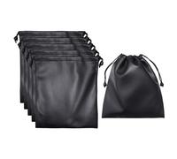 Set di 5 sacchetti portaoggetti, con cordino di serraggio, portatili per auricolari, impermeabili, per accessori digitali e bagagli, Nero , 20 * 22 cm, Minimalist