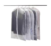 Set di 5 sacchi per abiti di alta qualità, trasparente, 60 x 140 cm, tessuto traspirante, per abiti, cappotti, camicie, abiti da sera
