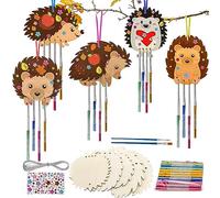 Set di 5 scacciapensieri in legno, per bambini, per l'autunno, per il giorno del Ringraziamento, per il fai da te, per l'autunno e per bambini, artigianato con adesivo per il giorno del