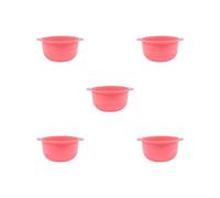 Set di 5 scaldacera in silicone per sciogliere la cera, durevole, riutilizzabile, evita sprechi, rosa, 14 x 7 cm