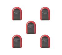 Set di 5 scatole con serratura a chiave, per casa, chiavi, armadietto, organizer rosso, 9,3 x 4,3 x 12,8 cm