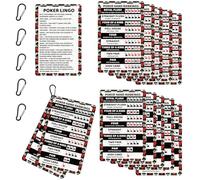 Set di 5 schede guida per le regole del poker con fibbia da appendere, 10 mani di carte di riferimento rapido, foglio per trucchi per principianti 5,6 x 8,6 cm Poker Night Essentials Classifiche