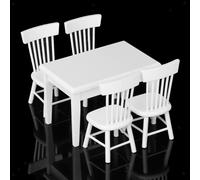 Set di 5 sedie da pranzo in legno fatte a mano, modello 1:12 per casa delle