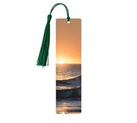 Set di 5 segnalibri con nappe e motivo "Last Sun Rays of Over The Sea Waves"