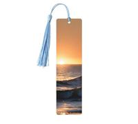 Set di 5 segnalibri con nappe e motivo "Last Sun Rays of Over The Sea Waves"