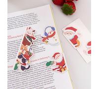 Set di 5 segnalibri magnetici divertenti con Babbo Natale che fa capolino e animali kawaii, per insegnanti, studenti, amanti dei libri, regali di Natale, stampa su 2 lati (Babbo Natale)