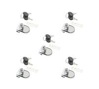 Set di 5 serrature resistenti per vetrine, vetrine, vetrine, porte in vetro, 54 x 38 mm A