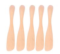 Set di 5 Spargiformaggio per Marmellata, Coltello da Burro in Legno di Alta qualità, Gadget da per Coltello da Torta, Maschera Facciale per Pane, Materiali Non Tossici (Legno naturale)