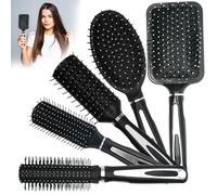 Set di 5 spazzole districanti professionali per capelli bagnati o asciutti, districanti per bambini e adulti, spazzole per capelli spessi