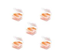 Set di 5 spazzole interdentali da 40 pezzi, con filo interdentale, per l'igiene orale, uso domestico, viaggi, vacanze, arancione, 0,6 mm