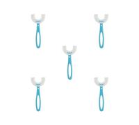 Set di 5 spazzole manuali per la pulizia dei denti dei bambini, a forma di U, colore blu, 6-12 anni