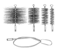 Set di 5 spazzole per canna fumaria e spazzola per tubi in 30/50/80/150 mm con asta di prolunga, spazzola per la pulizia del camino, per stufa, camino, camino