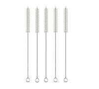 Set di 5 spazzole per cannuccia - Extra lunghe 30 cm, con manico in acciaio inox, per cannucce riutilizzabili in vetro, metallo o silicone