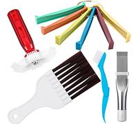 Set di 5 spazzole per la pulizia delle alette del condizionatore d'aria, 3 diversi pettini a pinna per condensatore, 2 diverse spazzole per condensatore e bobine di corrente alternata, per la pulizia