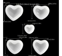 Set di 5 stampi in silicone a forma di cuore per creare decorazioni di candelabri in gesso, per migliorare l' domestica e come regali festivi per il fai da te