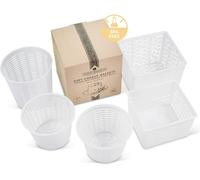 Set di 5 stampini per formaggio a forma di cestini, per realizzare ricotta