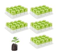 Set di 5 starter kit riutilizzabili per semi, 60 celle, vassoi per piantine in silicone per avviare semi di piante con cellule pop-out flessibili, vassoi per germinazione delle piante da giardinaggio