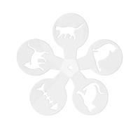 Set di 5 stencil in plastica a forma di gatto, per decorare torte e cappuccini