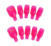 Set di 5 strumenti in plastica per rimuovere le unghie dei piedi, per nail art e nail art, con clip per rimuovere lo smalto gel UV, colore rosso rosa