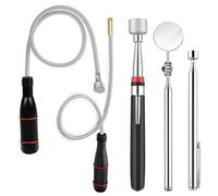 Set di 5 supporti magnetici, asta magnetica telescopica flessibile con specchio rotondo, 1,5/3/3,5/15 LB, asta magnetica allungabile per officina, fai da te,