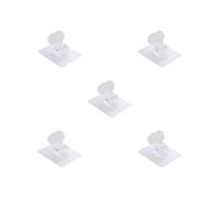 Set di 5 supporti per soffione doccia, impermeabili, montaggio a parete, angolo regolabile, staffa per braccio doccia, trasparente, 7,2 x 7,2 cm