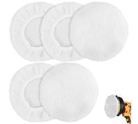 Set di 5 Tamponi Lucidatura Auto in Lana, Cappucci per Lucidatrici Auto, per lucidatrici da 220 mm a 250 mm, Coperture Lucidatura per Cofano, lucidatura dei metalli e della finitura del legno