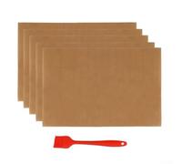Set di 5 tappetini riutilizzabili in rame resistente per griglia | Confezione da 5 tappetini in rame, dimensioni 40 x 33 cm, non adatti alla superficie, impediscono la caduta di piccoli