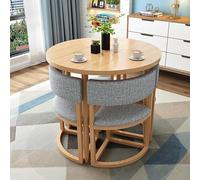 Set di 5 tavole rotonde da cucina per 4 sedie in metallo con telaio compatto per piccoli spazi, moderno Cloth Upholstery Perfect for Apartments
