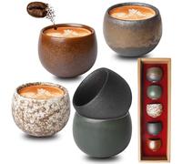 Set di 5 tazze da espresso in ceramica, con pareti spesse, 50 ml, senza manico, di alta qualità, in gres porcellanato, ideali per espresso, moka, tè, regalo per donne e uomini