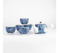 Set Di 5 Tazze Di Tè Verde Mino Ware Giapponese Kyusu Gojo Blu