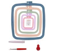 Set di 5 telai da ricamo rettangolari, quadrati, per punto croce, per lavori di artigianato, cucito (multicolore), con aghi da ricamo, legature e fili