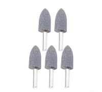 Set di 5 teste per smerigliatura con gambo rotondo da 6 mm, per lavorazione dei metalli e lavorazione del legno, stili cilindrici e conici (conica 16 mm)