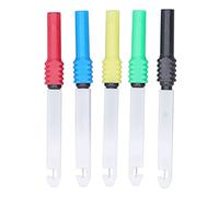 Set di 5 Testine per Multimetro 0,7mm, Aghi per Penetrazione Cavi con Custodia, Materiali Resistenti Brass e PVC - Facile Uso, Connessione a Banana Plug, Ideali per Diagnostica