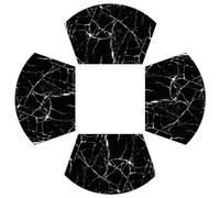 Set di 5 tovagliette in PVC effetto marmo nero incrinato per tavolo rotondo, resistenti al calore, 4 tovagliette a cuneo e 1 centrotavola rotondo, tovagliette lavabili per cucina e tavolo da pranzo